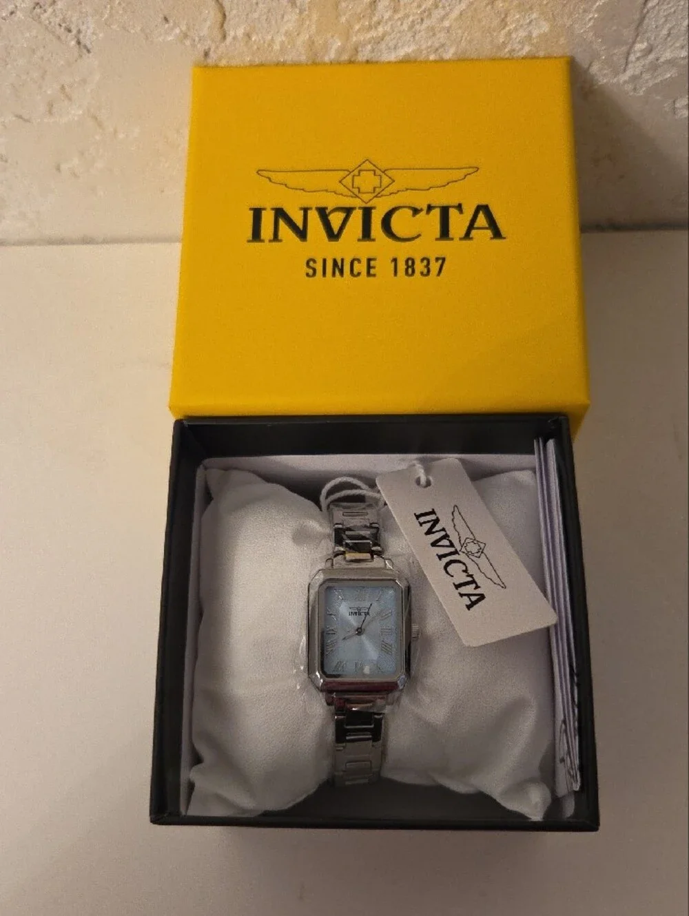 Invicta Silver and Gold Accent Square Dial Women's Bracelet Watch